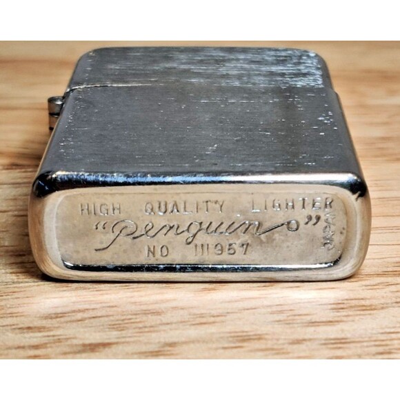 Vintage 1950s Penguin High Quality Lighter 111957 Japan Chrome Silver Nickel - Picture 6 of 6